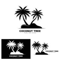 logotipo de árbol de coco, vector de árbol oceánico, diseño para plantillas, marca de producto, logotipo de objeto de turismo de playa