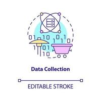 Data collection concept icon. Digital technology. Information processing stage abstract idea thin line illustration. Isolated outline drawing. Editable stroke. Arial, Myriad Pro-Bold fonts used vector