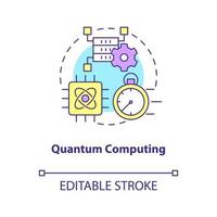 Quantum computing concept icon. Machine learning. Data science technology abstract idea thin line illustration. Isolated outline drawing. Editable stroke. Arial, Myriad Pro-Bold fonts used vector