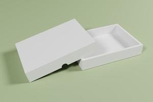 3d rendered white box packaging for product presentation photo