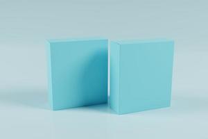 3d rendering blue box packaging photo