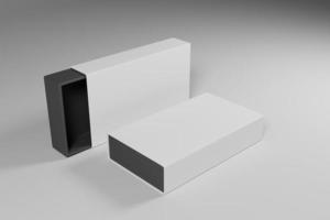 Embalaje de caja en blanco de representación 3d para la presentación del producto foto