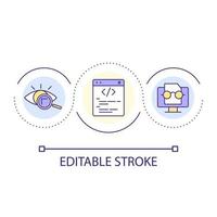 Improve code readability loop concept icon. Computer science abstract idea thin line illustration. Programming process. Software development. Isolated outline drawing. Editable stroke. Arial font used vector