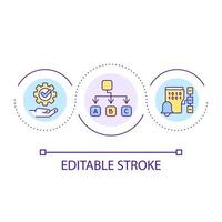 Structured programming loop concept icon. Computer science abstract idea thin line illustration. Writing code. Dividing data blocks. Isolated outline drawing. Editable stroke. Arial font used vector