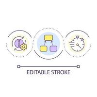 Bundle data together loop concept icon. Quick information processing. Computer science abstract idea thin line illustration. Writing code. Isolated outline drawing. Editable stroke. Arial font used vector