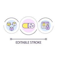 Encapsulation technique loop concept icon. Computer science abstract idea thin line illustration. Privacy protection. Writing code. Isolated outline drawing. Editable stroke. Arial font used vector