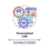 Personalized LMS concept icon. Customize settings. Learning management system feature abstract idea thin line illustration. Isolated outline drawing. Editable stroke. Arial, Myriad Pro-Bold fonts used vector