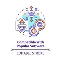 Compatible with popular software concept icon. Learning management system feature abstract idea thin line illustration. Isolated outline drawing. Editable stroke. Arial, Myriad Pro-Bold fonts used vector