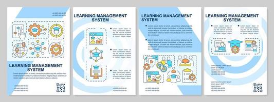 Learning management system brochure template. Leaflet design with linear icons. Editable 4 vector layouts for presentation, annual reports. Arial-Black, Myriad Pro-Regular fonts used