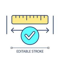 Keep safe distance RGB color icon. Length measure tool. Using ruler process. Checkup comfort area. Isolated vector illustration. Simple filled line drawing. Editable stroke. Arial font used