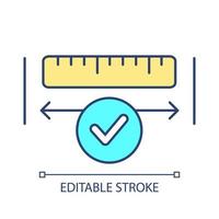 Keep safe distance RGB color icon. Length measure tool. Using ruler process. Checkup comfort area. Isolated vector illustration. Simple filled line drawing. Editable stroke. Arial font used