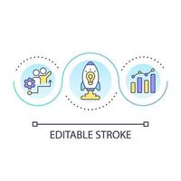 Startup booster loop concept icon. Business development. Successful product management abstract idea thin line illustration. Isolated outline drawing. Editable stroke. Arial font used vector