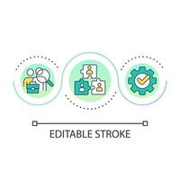 HR management loop concept icon. Team building process. Professional staff employment abstract idea thin line illustration. Isolated outline drawing. Editable stroke. Arial font used vector