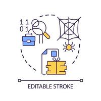 Outdated data systems concept icon. Obsolete digital databases. Paperwork. Digitization issues abstract idea thin line illustration. Isolated outline drawing. Editable stroke. Arial font used vector