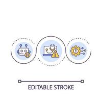 Telemedicine services issues loop concept icon. Digital system breakdown. Poor automation abstract idea thin line illustration. Isolated outline drawing. Editable stroke. Arial font used vector