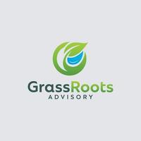 Grass roots simple concept with circle style inspiration vector