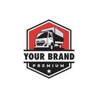 vector de diseño de logotipo de camión. logotipo de camión de entrega rápida.