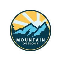 mountain view template logo design. camping logo. vector