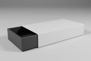Embalaje de caja blanca vacía de representación 3d para la presentación del producto foto