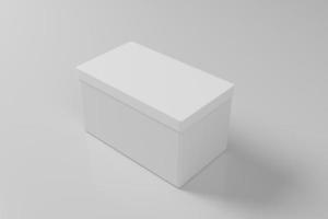 embalaje de caja blanca rectangular en renderizado 3d foto