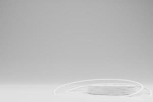 minimalist white podium scene on 3d rendering for product showcase photo