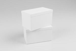 3d rendering box packaging with white color photo