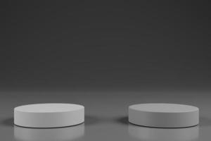 escaparate de productos minimalistas con podio renderizado en 3d foto