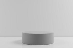 minimalist 3d rendering grey podium for product backdrop photo