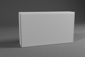 maqueta de embalaje de caja en blanco para presentación de producto en renderizado 3d foto