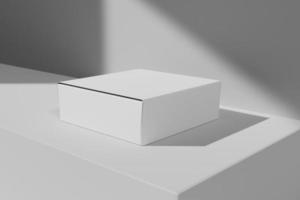 embalaje de caja blanca vacía en renderizado 3d foto