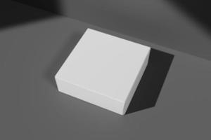3d rendering of empty white box packaging photo