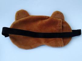 The blindfold mask is used during sleep for relaxation and sleep more soundly. Top view photo