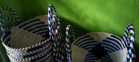 A pile of glass plastic bags made from handicrafts photo