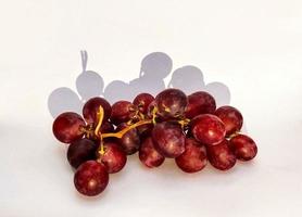 Fresh grapes just picked from the vineyard, top view. photo