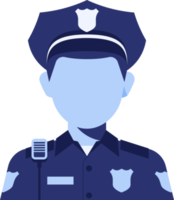 policía de trabajo de avatar. retrato plano del hombre. png