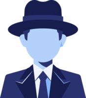 mafia du travail d'avatar. portrait plat d'homme. png