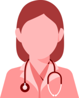 avatar jobb läkare. platt porträtt av kvinna. png