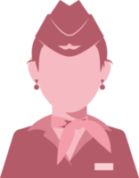 Avatar job air hostess. flat portrait of woman. png