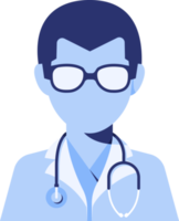 doctor de trabajo de avatar. retrato plano del hombre. png