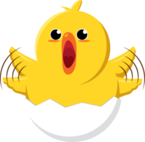 mignon poussin jaune crie png