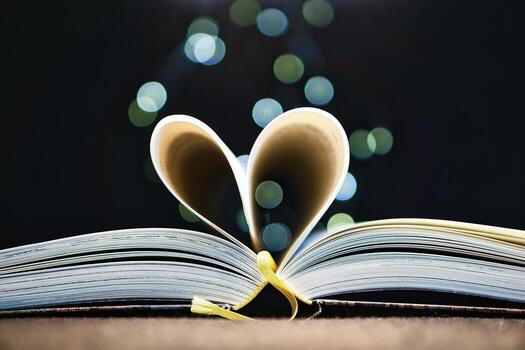 opened buck with sides that are beaten to the heart. String of lights with soft bokeh photo