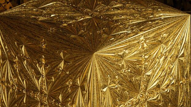 High resolution and detail of abstract functional golden background art with luxury fractal, 3d rendering. for creative design, social media, promotion, asset etc photo