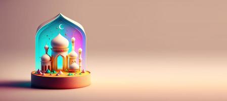 Digital Illustration of Mosque for Eid Islamic Ramadan Greeting photo