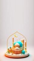 3D Illustration of Ramadan Social Media Post photo