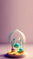 3D Illustration of Ramadan Kareem Social Media Post Background photo