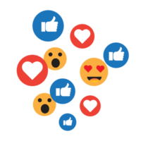 social media icons express various feelings png