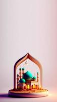 fondo de historia de instagram de redes sociales islámicas de ilustración digital 3d foto