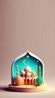 Ilustración 3d de la historia de instagram de la publicación de fondo de las redes sociales de ramadán foto