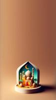 Digital 3D Illustration of Islamic Social Media Post photo