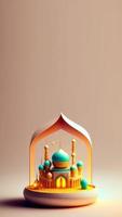 Digital 3D Illustration of Ramadan Kareem Social Media Post Background photo